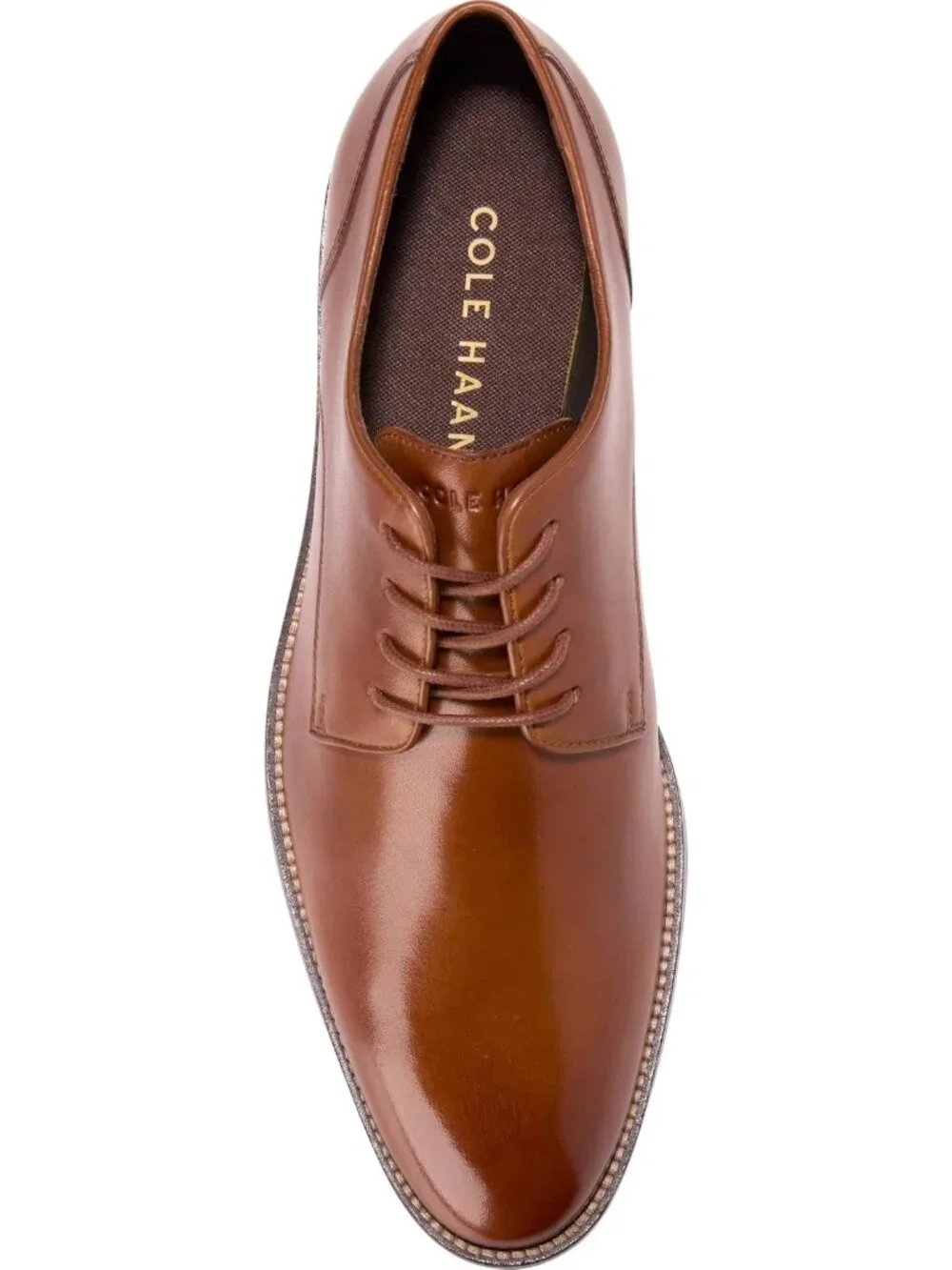 Men's Tan Leather Lenox Hill Cap Toe Low-top Formal Business Derby Oxford Shoes